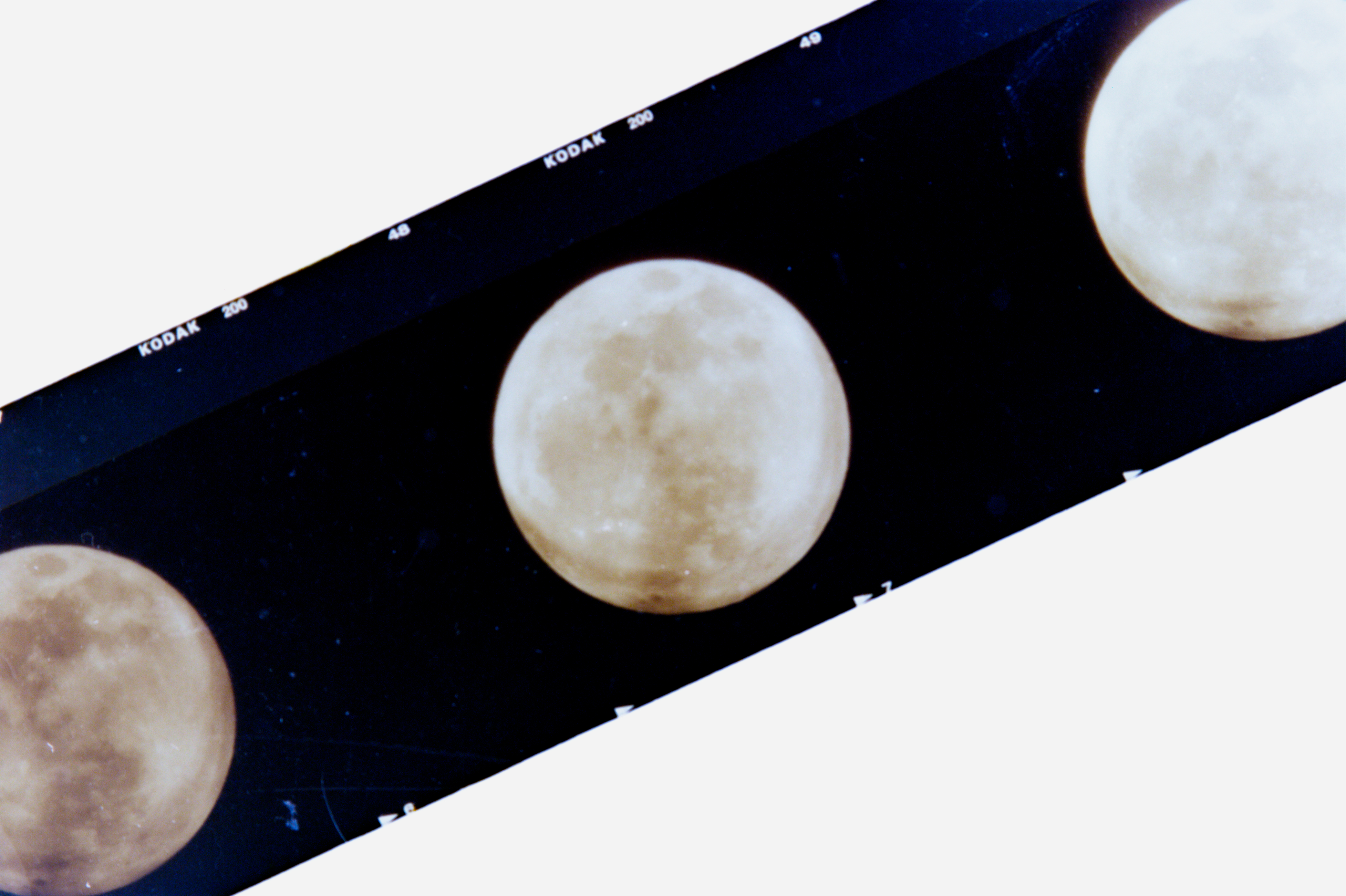 Proof strip of moon negatives