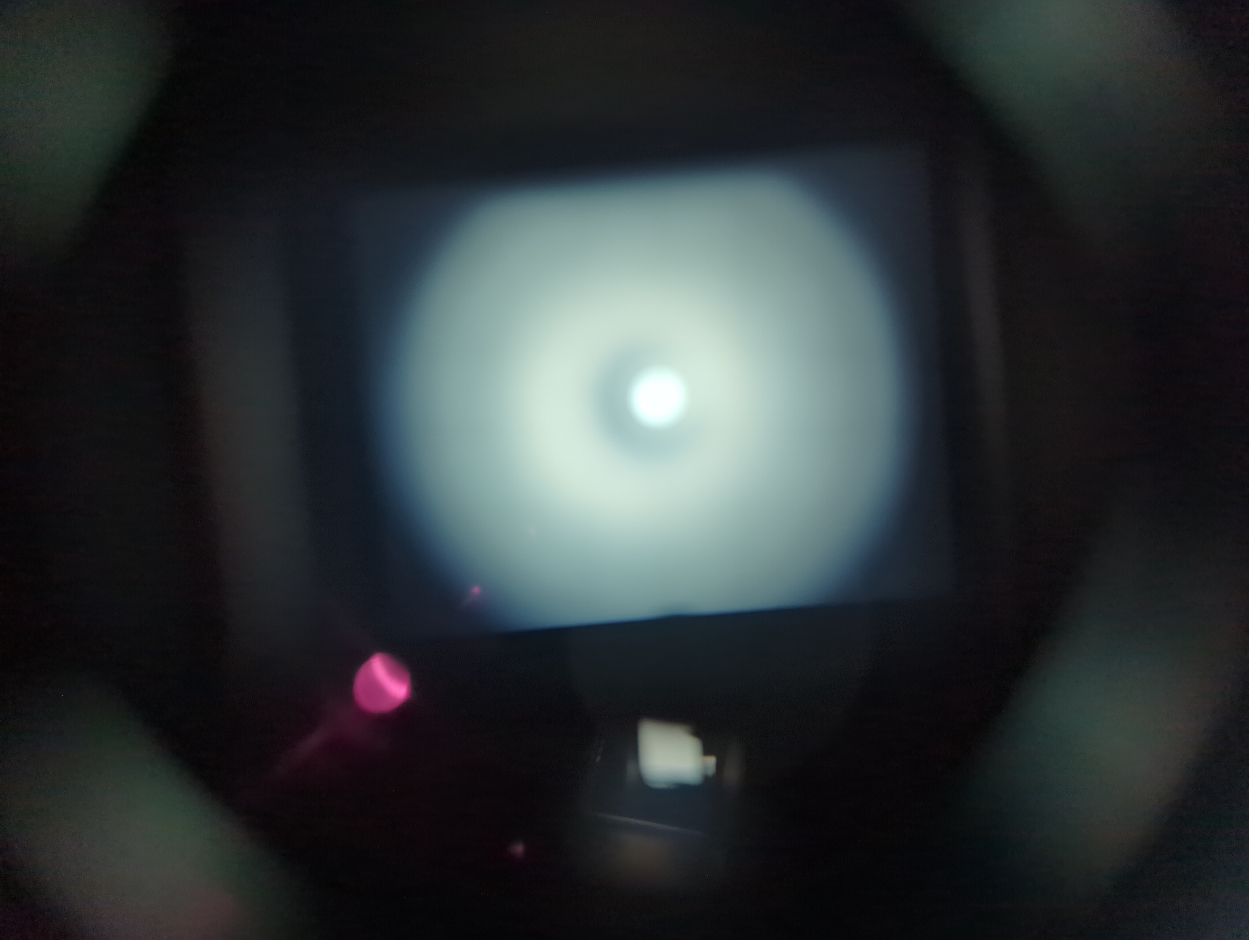 Pentax 6x7 viewfinder through East Road Observatory telescope, with minor vignetting